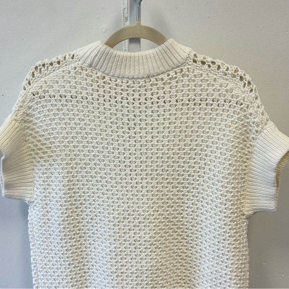 Haven Organic Cotton Knot Stitch Crewneck Sweater Oversized Chunky Boxy White XS - Picture 6 of 12